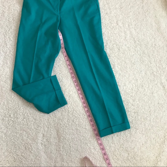 J. Crew Cafe Capri 100% Wool Teal Blue Size 6 - Picture 3 of 7